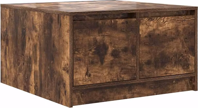 Tavolino da Salotto con Cassetti Rovere Fumo 70,5x70x40 cm