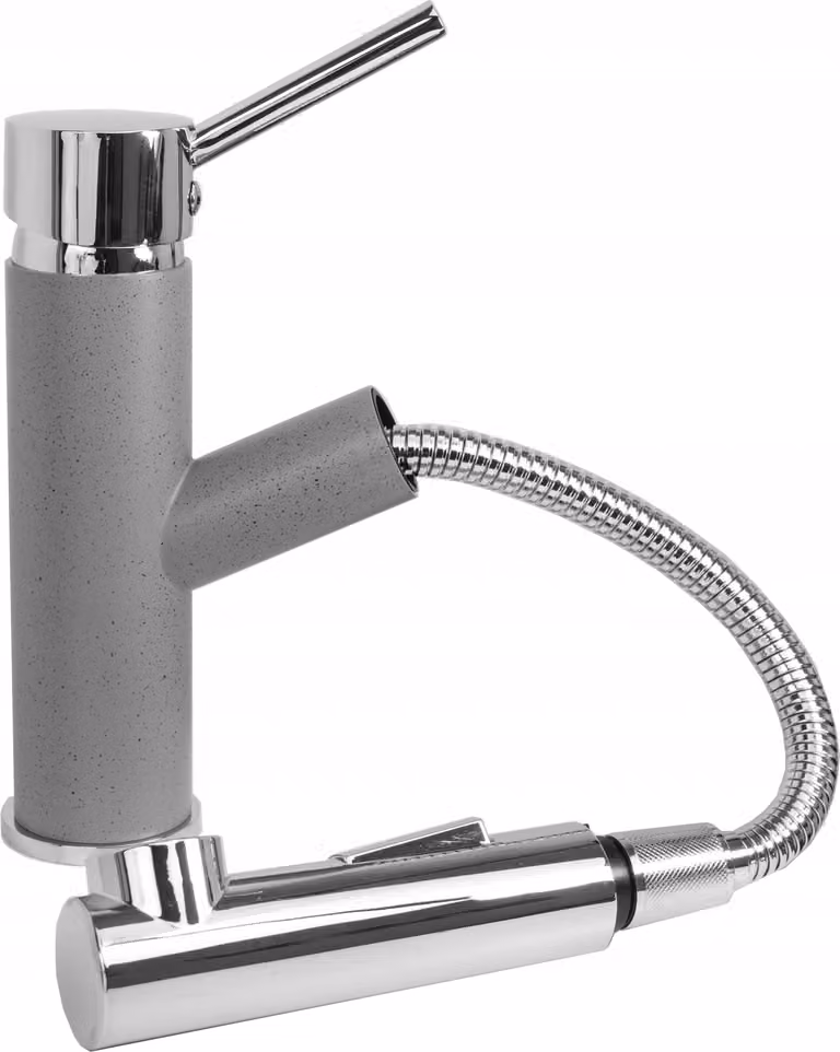 Granitan - Miscelatore cucina - Rubinetto cucina altezza 17,5 cm - Miscelatore lavello grigio - CADO