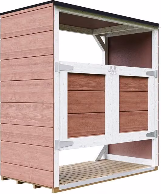 Ricovero per bidoni da giardino 2x240L TIMBELA M980A-REDWOOD RED