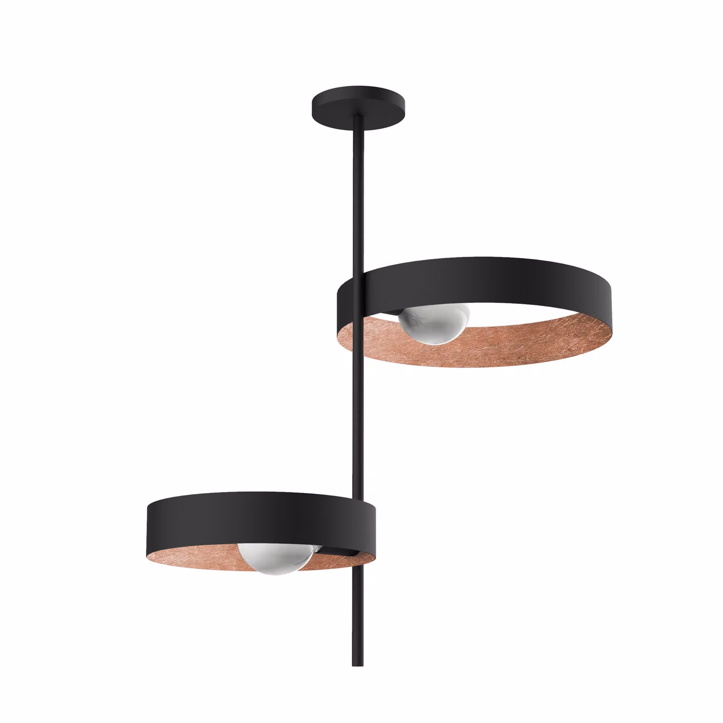 Lampada Da Soffitto Alley Nera A Foglia 2Xe27