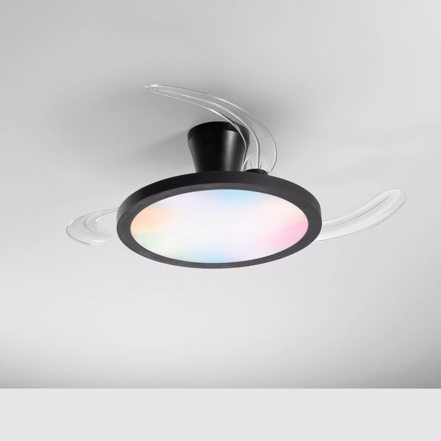 INTEC Ventilatore da soffitto LED Condor, nero, Ø 106 cm, CCT RGB, silenzioso dimmerabile, Nero, Soggiorno / Sala da pranzo, Plastica, Moderno