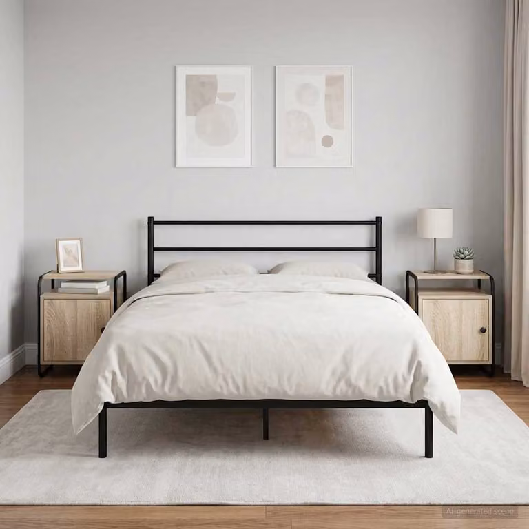 Set di 2 Armadi da Notte vidaXL in Legno Ingegnerizzato e MDF, Colore Rovere Sonoma/Beige/Marrone