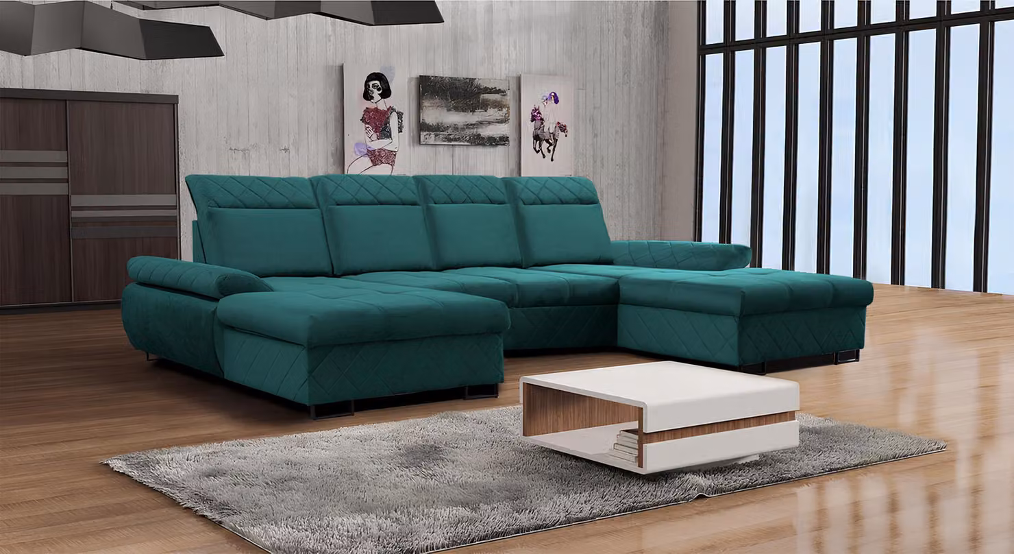 Divano componibile, divano angolare, divano imbottito, divano di design, divano a forma di "U", divano angolare di grandi dimensioni