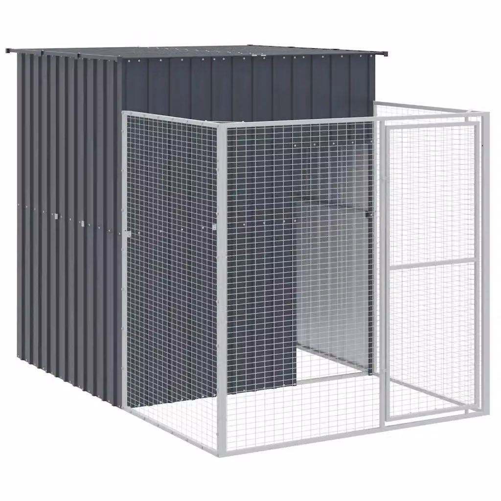 Casetta per cani vidaXL in metallo antracite resistente alle intemperie L: 165 cm, P: 251 cm, H: 181 cm – 2