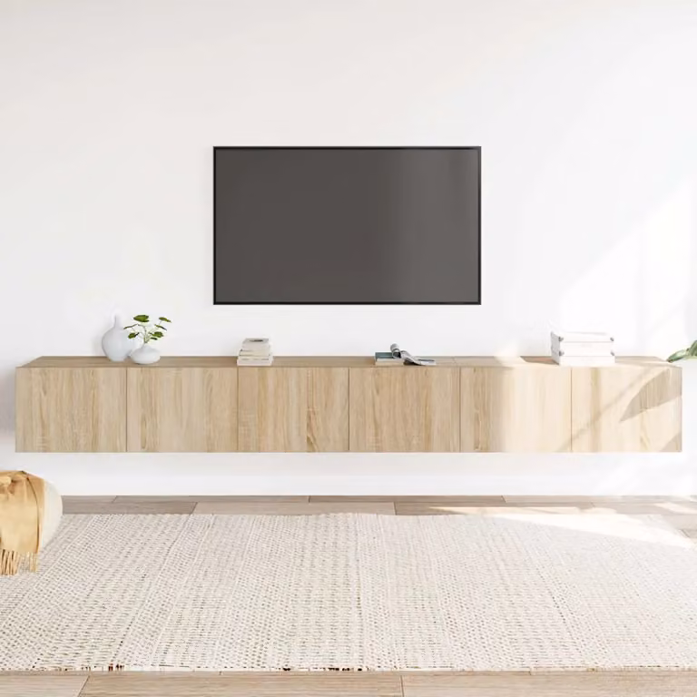 Set di mobili porta TV 3 pezzi vidaXL in legno multistrato color rovere sonoma beige e marrone per il tuo soggiorno