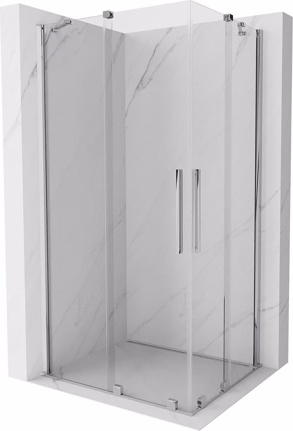 Mexen Velar Duo cabina doccia scorrevole 100 x 90 cm, trasparente, cromo - 871-100-090-02-01