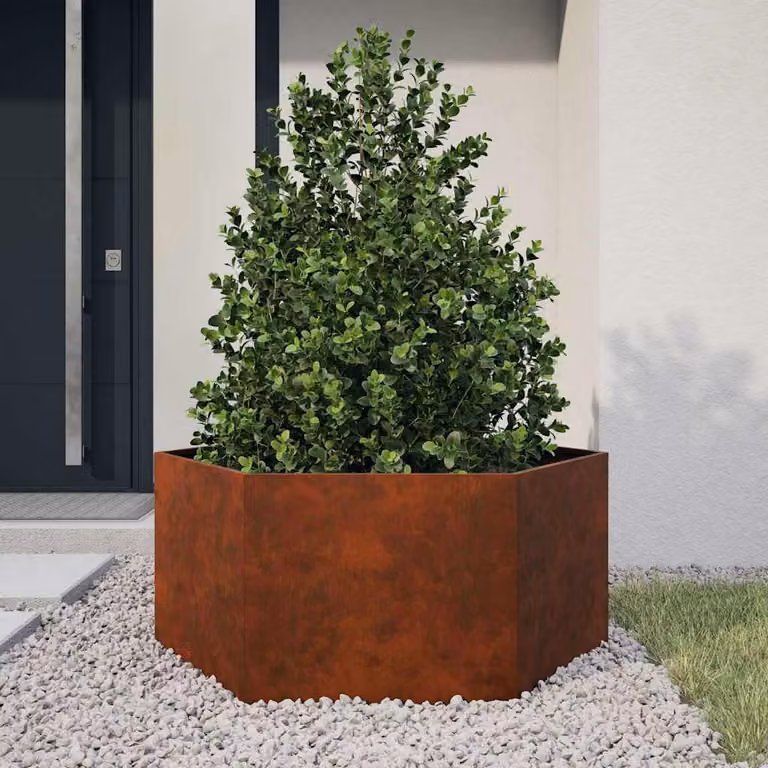 Fioriera vidaXL in acciaio Corten color marrone L: 90 cm, P: 90 cm, H: 45 cm