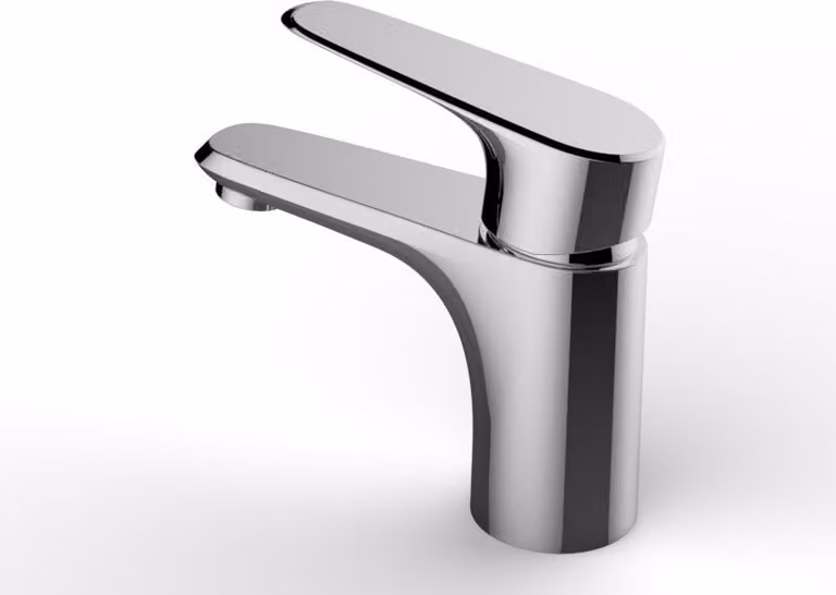 Miscelatore verticale design per lavabo con tappo click-clack cromo