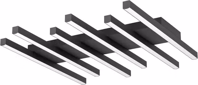 Plafoniera Minimal Eglo in Alluminio e Plastica con Luce LED Integrata, Colore Nero