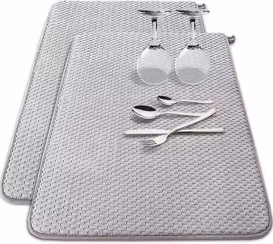 Tappetini asciugamani in microfibra super assorbenti per la cucina, formato grande 61x43 cm, colore grigio