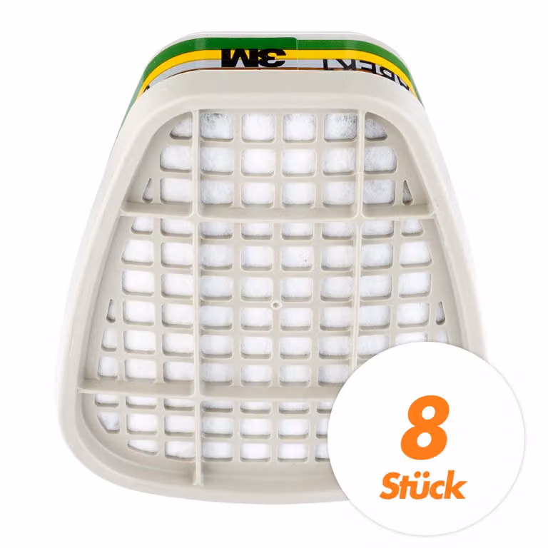 3M Filtro antigas 6059 ABEK1 - Filtro per protezione delle vie respiratorie Filtro antiparticolato Filtro di ricambio - 8 pezzi