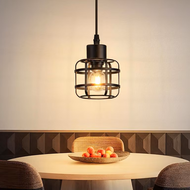 ZMH luci a sospensione tavolo da pranzo lampada a sospensione vintage lampada a sospensione metallo 1 fiamma E14 tavolo da pranzo lampada a sospensione nera altezza regolabile per il soggiorno