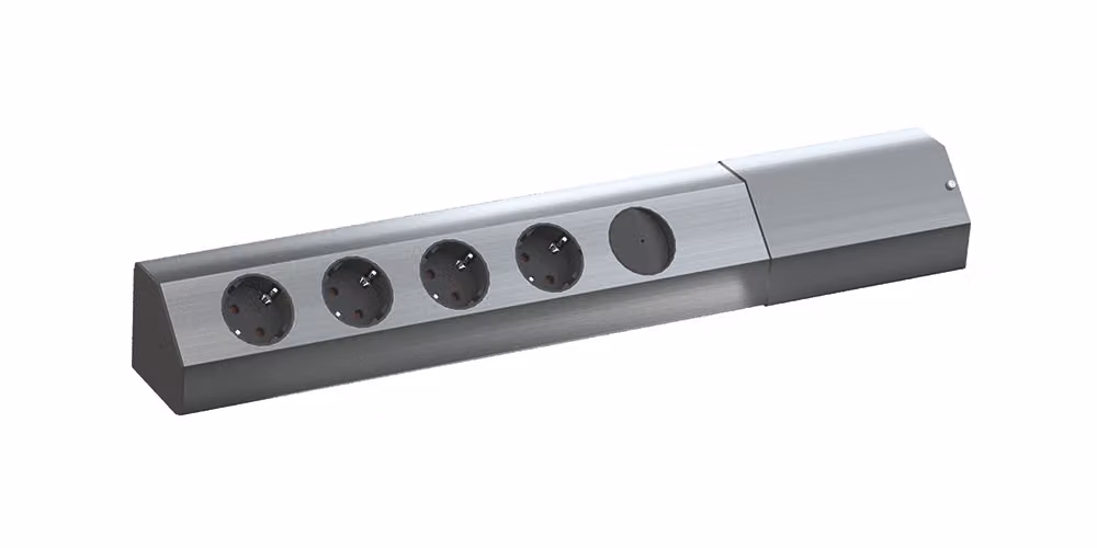 BACHMANN CASIA 4x contatto di terra, interruttore, acciaio inox