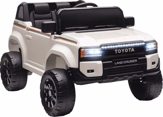 Macchina Elettrica per Bambini Toyota Land Cruiser 12V con Telecomando Bianco Giordanoshop – 1