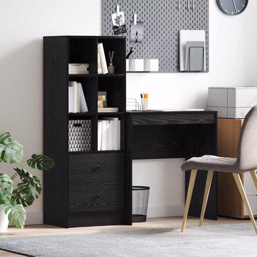 Maison Exclusive - Scrivania con cassetto 2 pcs Rovere Nero