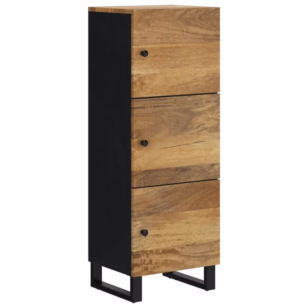 Credenza in stile industriale vidaXL con 3 ante in legno di mango e ferro, colore marrone, L 40 cm x P 33 cm x H 110 cm – 2