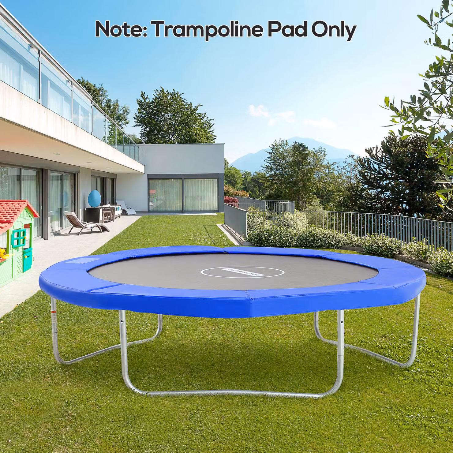 Copertura di protezione blu per trampolino elastico HOMCOM in plastica e PE con imbottitura da 15 mm per diametro 305 cm – 2