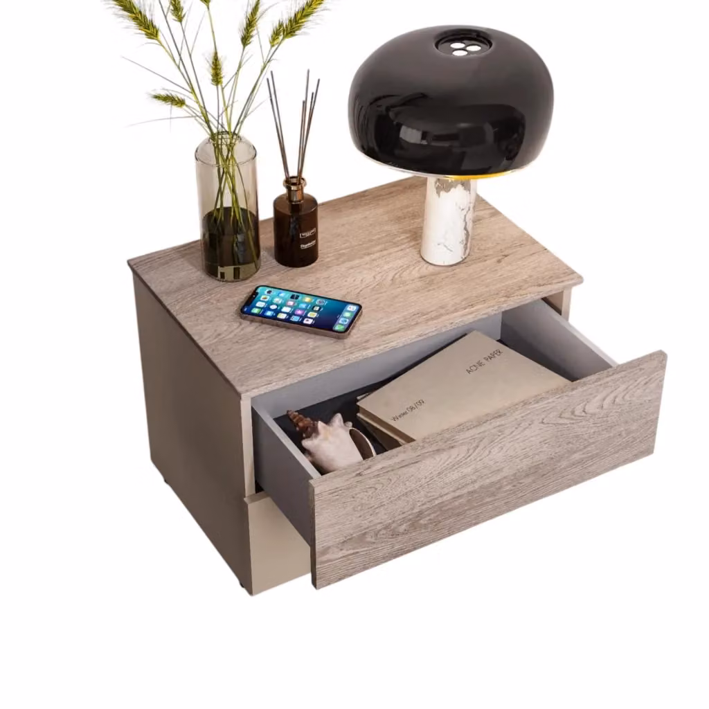 Comodino Favorita Composad colore beige L: 60 cm, P: 41 cm, H: 43 cm – 2