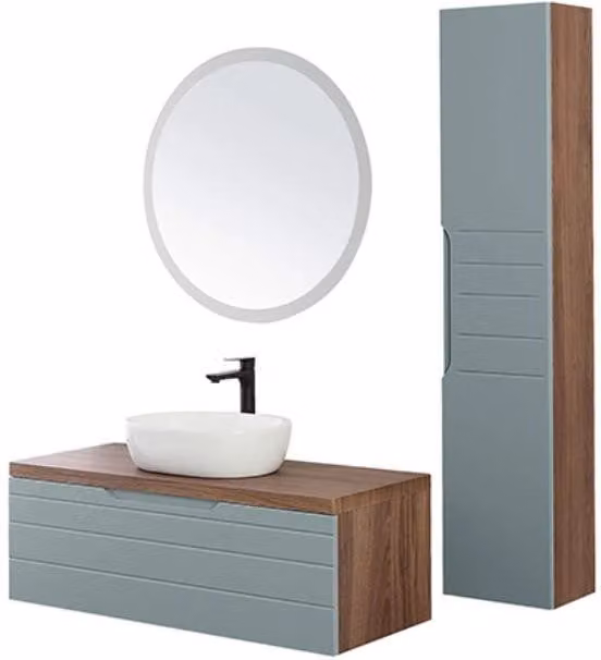 Composizione Bagno Sospeso Verde Salvia Amalfi Cassettone Lavabo Specchio