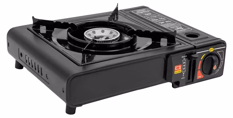 Barbecue a gas, modello portatile, accensione elettronica, nero