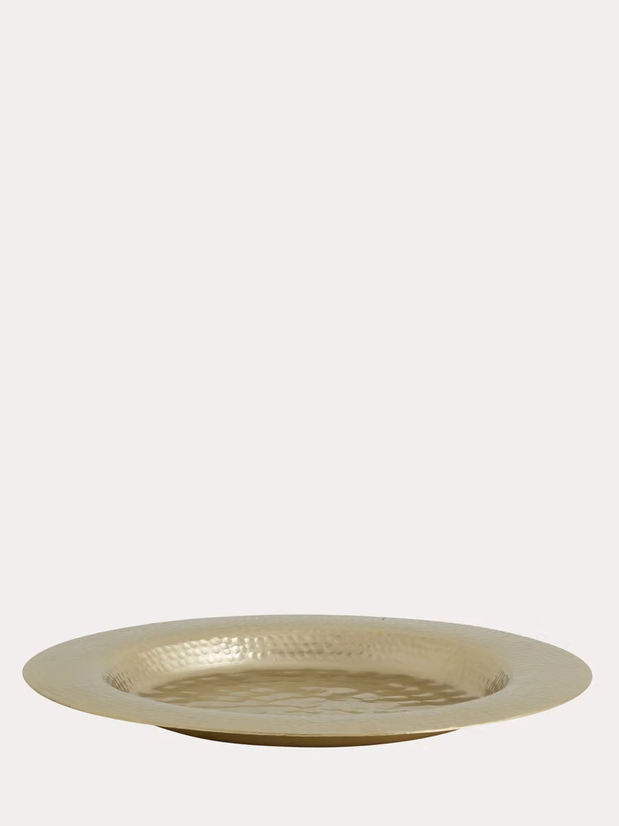 Vassoio piccolo Mastic a tema Natale Kenay Home, colore oro, metallo, forma rotonda – 2