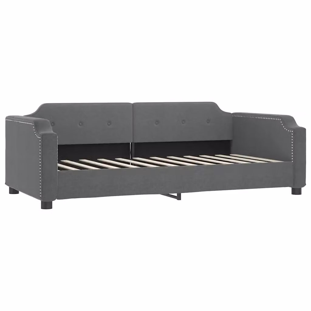Letto da giorno moderno vidaXL in tessuto grigio con struttura imbottita L/P/H: 90 x 200 x 66,5 cm – 2