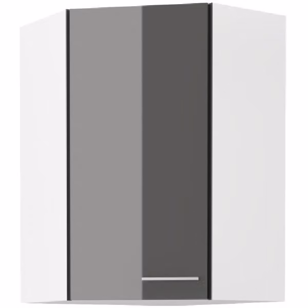 Mobile alto angolare LAJLA - 60x60 cm, grigio / bianco