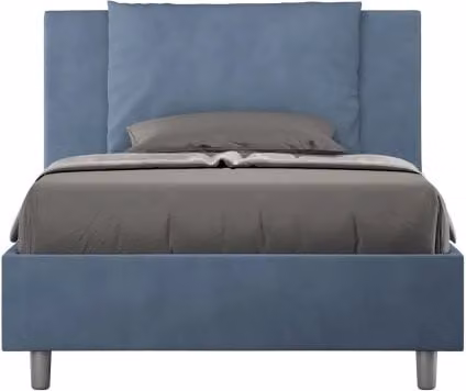Letto imbottito Antea Ityhome in microfibra blu con rete, L: 120 cm, P: 210 cm, H: 110 cm