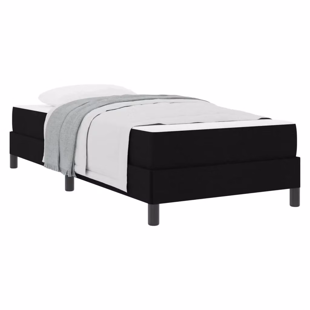 Letto a molle moderno vidaXL con struttura imbottita in tessuto nero L/P/H: 200 x 90 x 45 cm – 2