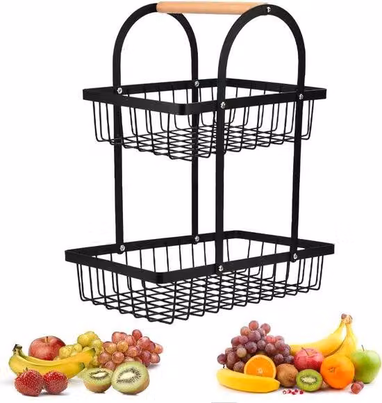 Scaffale da cucina, scaffale per la frutta, scaffale, mobile per la frutta, fruttiera, scaffale, frutta e verdura, mobile, portafruit rimovibile, cucina, scaffale portaoggetti con cacciavite, per pane, verdura e