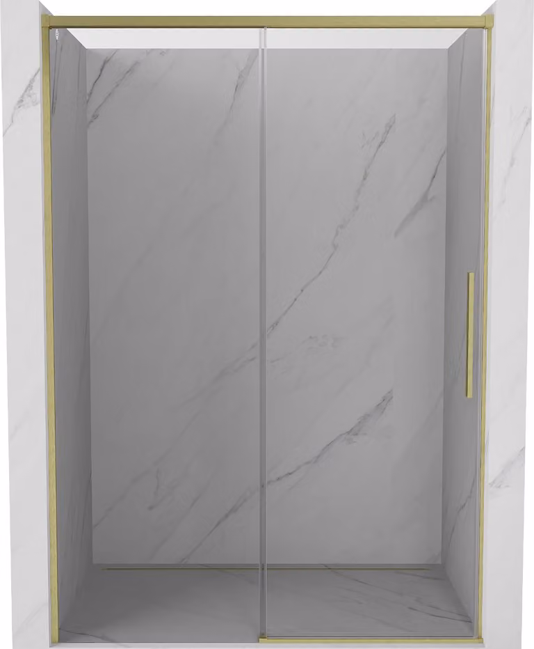 Mexen Rox porta doccia scorrevole 160 cm, trasparente, oro spazzolato - 8C2-160-000-55-00