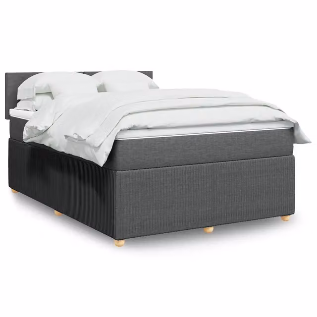 Giroletto a Molle con Materasso Grigio Scuro 140x190 cm Tessuto 3289745