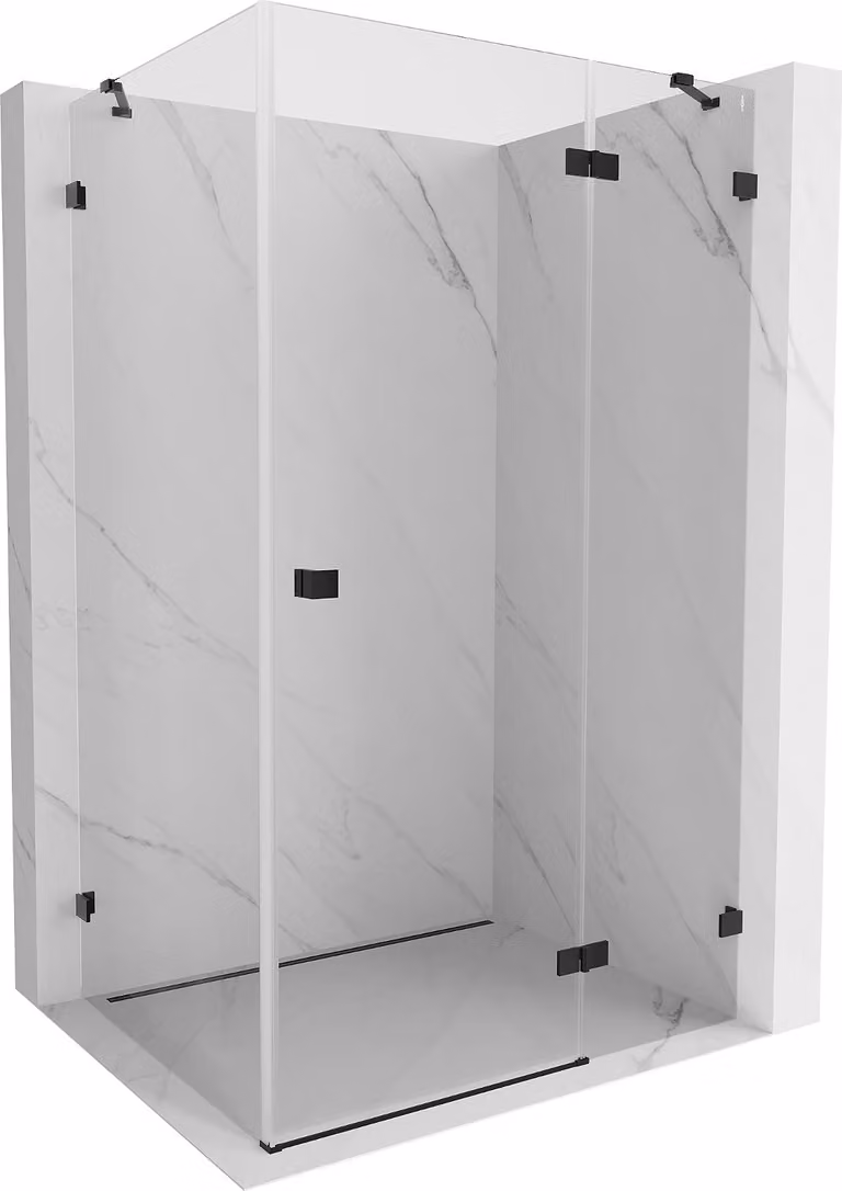 Mexen Lunar cabina doccia battente destra 95 x 80 cm, trasparente, nera - 834-095-080-70-00-P