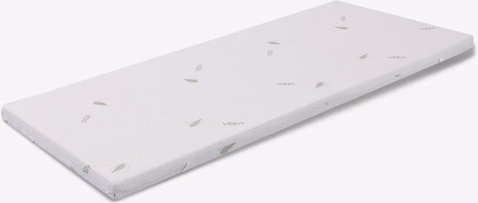 Topper 90x190 cm per materasso in MemoryFoam - alto 3 cm, sfoderabile, tessuto AloeVera | Correttore H3