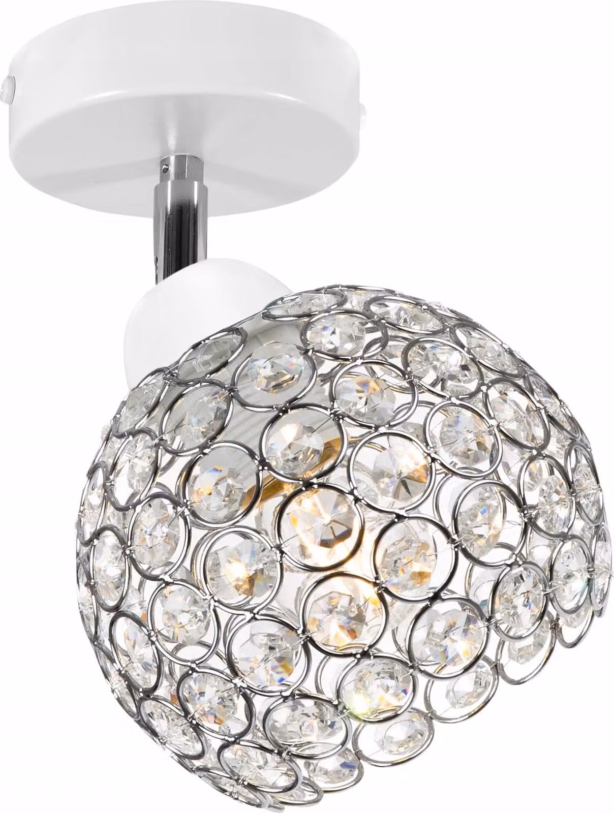 Lampadario Loft, Sfera Di Cristallo, Cromo, Led