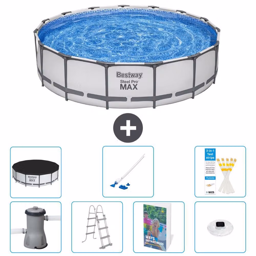 Piscina gonfiabile Bestway Steel Pro MAX, rotonda, 457x122 cm, composta da 6 parti, modello S552