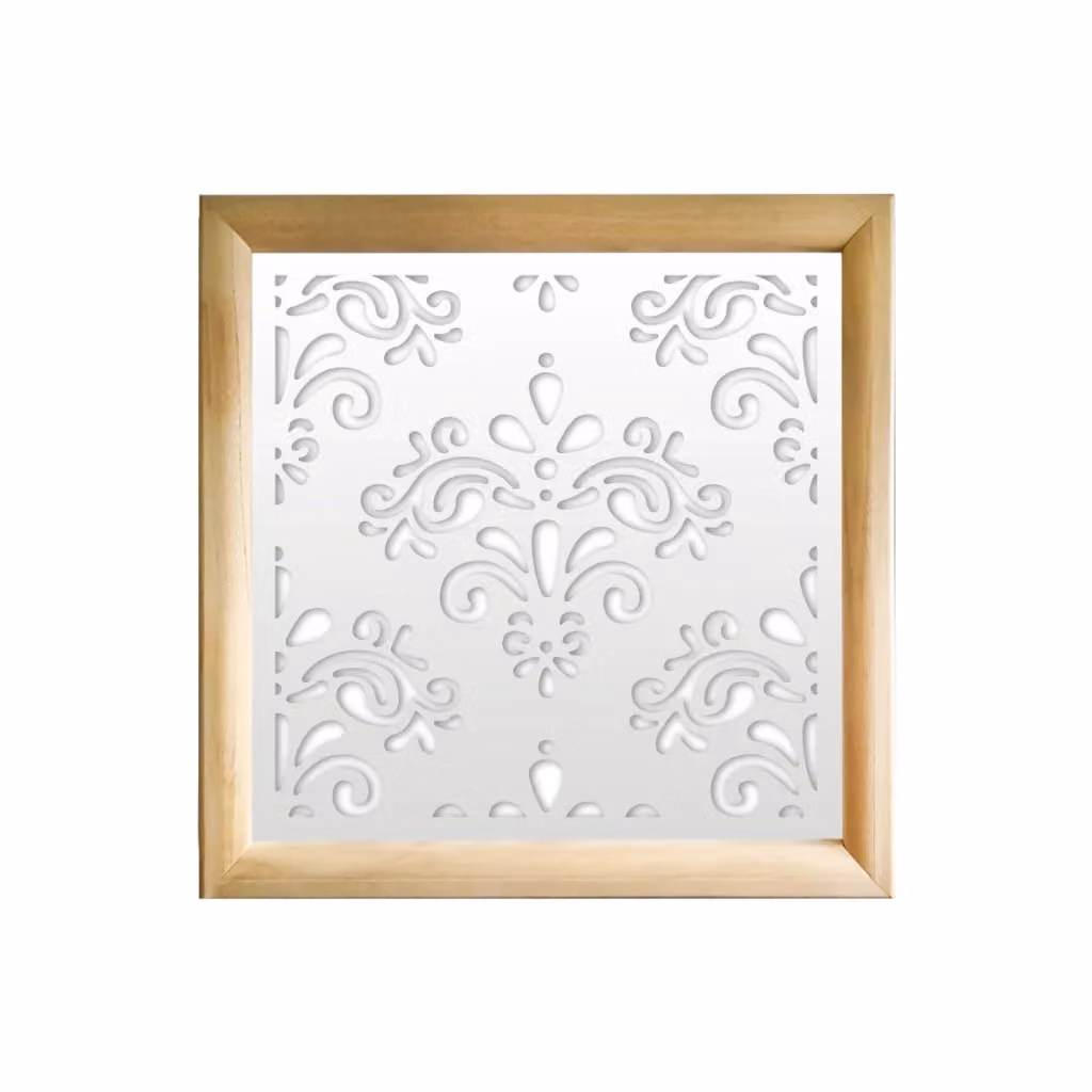 Moduli Decorativi Damasco Signorbit in Legno e PVC Bianco, L/P/H: 98 x 98 x 98 cm – 2