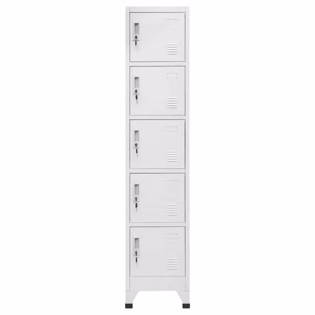 Armadietto a muro vidaXL in acciaio con serratura e ante a battente, Grigio, L: 38 cm, P: 40 cm, H: 180 cm