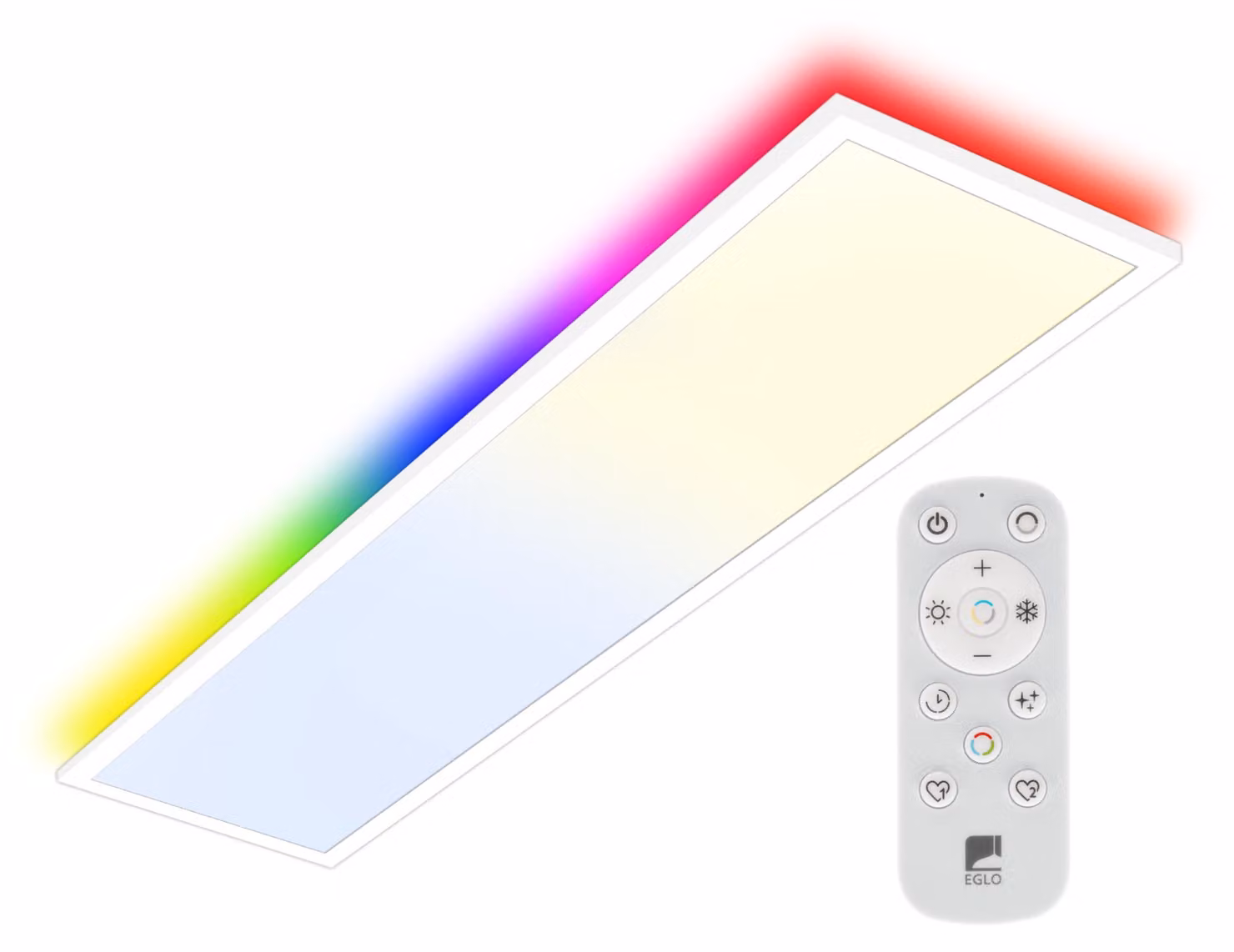 EGLO LED, plafoniera Bottazzo, lampada da soffitto con telecomando, pannello ultrapiatto con retroilluminazione, lampada da ufficio dimmerabile, RGB, 100x25 cm