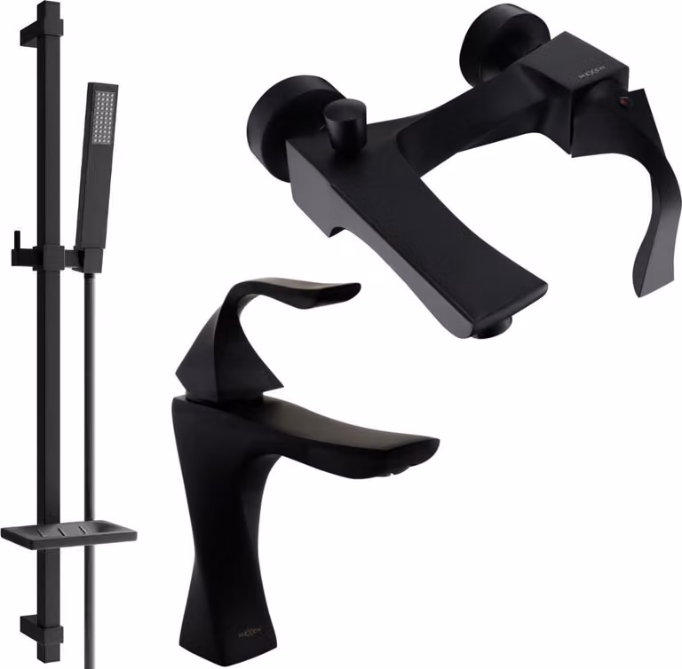 Mexen Estrella DQ02 set da bagno, nero - 72303DQ02-70