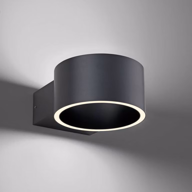PURE Applique da parete a LED Clipse, dimmerabile, Alluminio / Grigio / Zincato, Soggiorno / Sala da pranzo, Alluminio, Moderno, Applique a LED