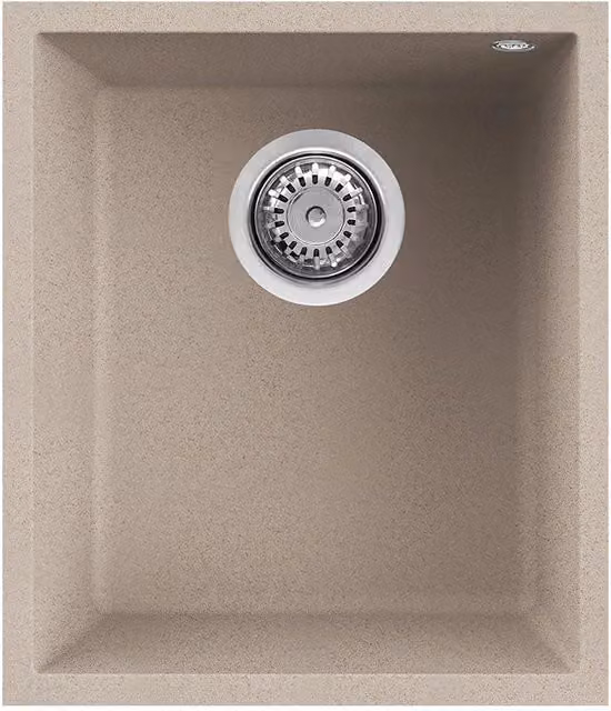 Lavello da incasso sottotop Elleci Quadra 100 in Granitek colore Avena L 38 cm x P 44 cm LGQ10051BSO