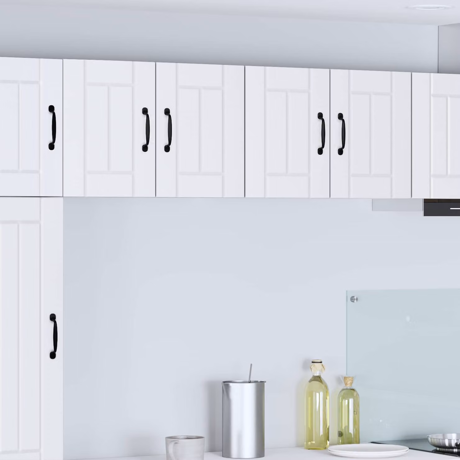 Set di 2 armadietti a muro LUCCA vidaXL per cucina, colore bianco opaco, L: 60 cm, H: 40 cm, P: 31 cm