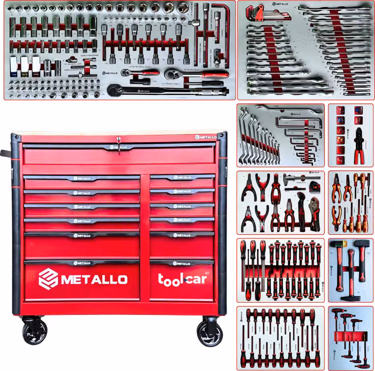 Toolcar Metallo Jumbo Pro 13 ROSSI Carrello portautensili e carrello da officina