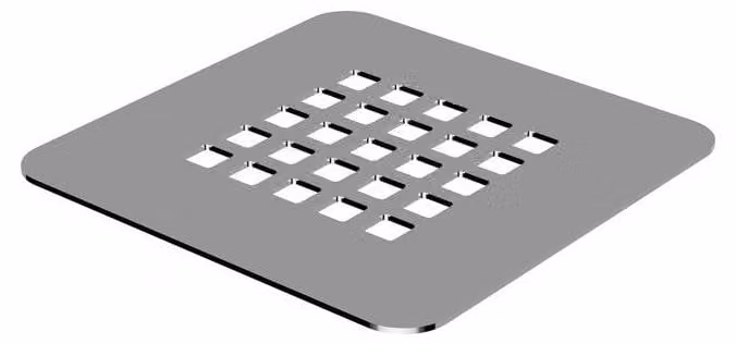 Solidchoice - Griglia di scarico per doccia, 125 x 125 mm, acciaio inossidabile