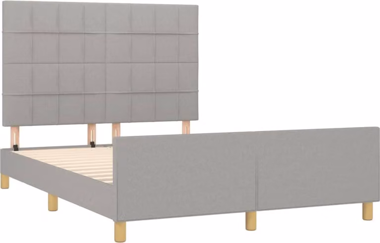 Giroletto senza Materasso Grigio Chiaro 140x190 cm Tessuto
