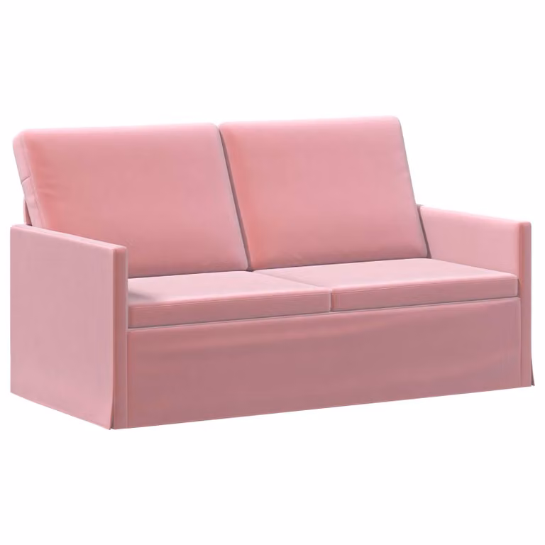 vidaXL Divano a 2 posti in velluto rosa con struttura in metallo L/P/H: 150 x 81 x 82 cm