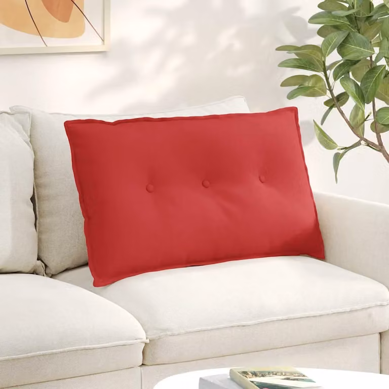 Cuscino per schiena vidaXL rosso con rivestimento rimovibile in poliestere L 80 x P 19 x H 50 cm