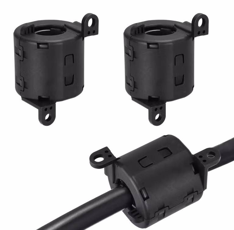 Confezione da 2 anelli ferromagnetici (Ferrit-Clip), diametro 19 mm, filtro EMI per cavi USB