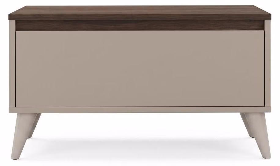 Tavolino da caffè color beige, forma rettangolare, tavolo per il soggiorno, ideale per l'area TV, design moderno